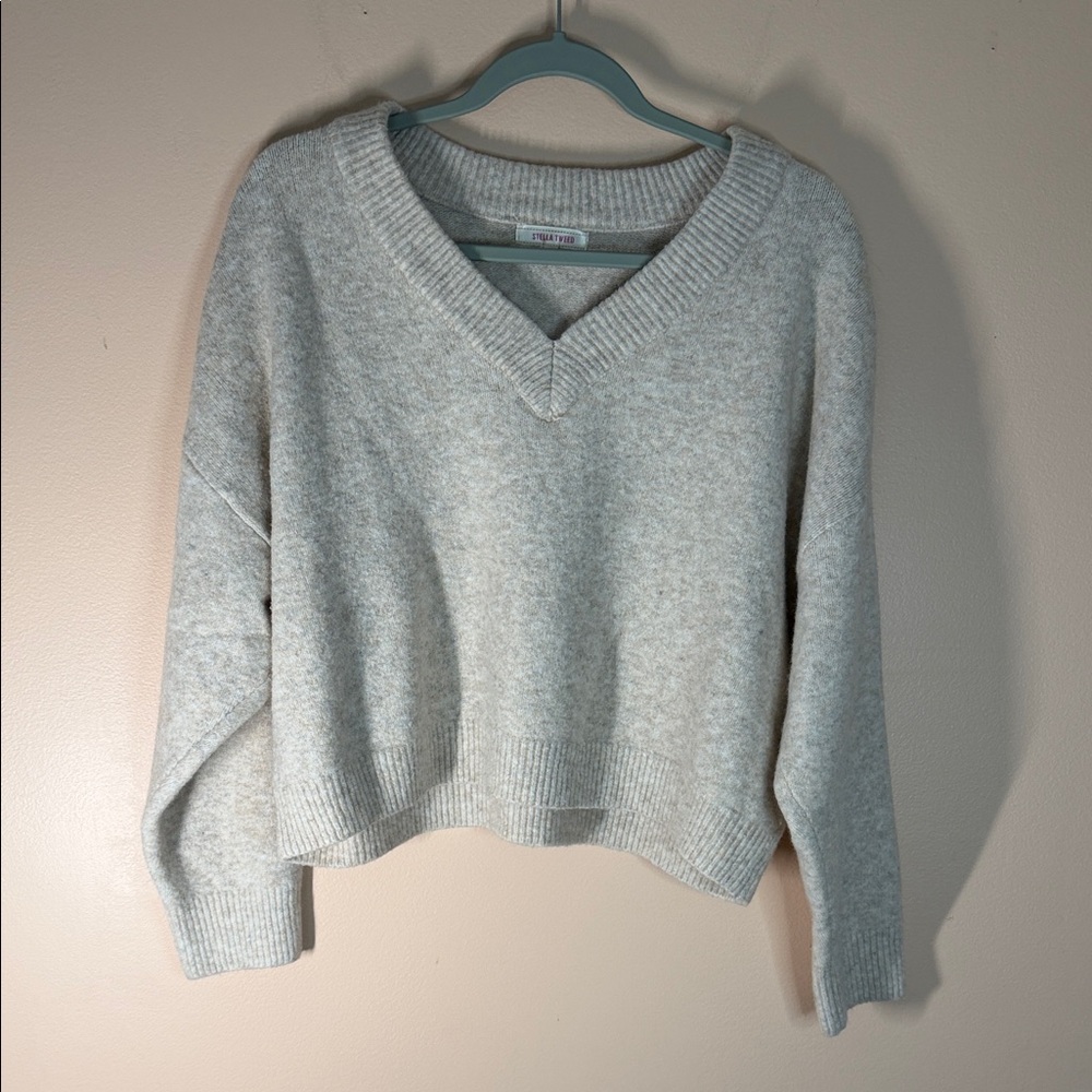 Stella Tweed Soft Heather V-Neck Sweater